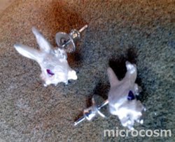 画像5: DECO ウサギとクローバーのピアス/イヤリングWH