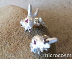 画像6: DECO ウサギとクローバーのピアス/イヤリングWH