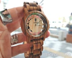 画像1: EINBAND木製ウォッチFreiheit zebrawood