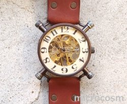 画像7: はる時計ハンドメイドウォッチ　手巻き1号BR/丸文字(手巻き)