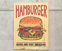 画像1: ウッドデザインボード/ハンバーガー