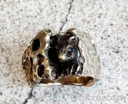 画像2: DECO ネズミとチーズのリング(真鍮)