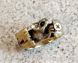 画像1: 【現品限り】DECO ネズミかくれ家リングGD