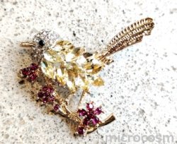 画像6: ビジューブローチ/野鳥YE