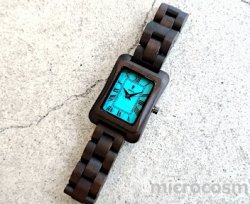 画像2: EINBAND木製ウォッチLichtターコイズxサンダルウッド(S)26mm