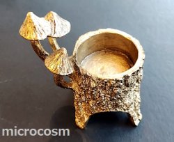 画像1: 切り株キノコキャンドルホルダー