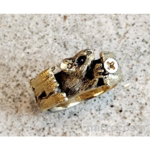 画像1: 【現品限り】DECO ネズミかくれ家リングGD (1)