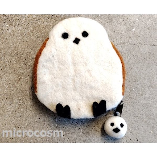 画像1: フェルトシマエナガポーチ (1)